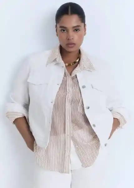 Chaqueta Cazadora Newvicky Blanco Talla S Mujer Mango