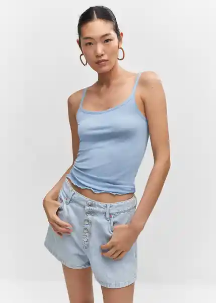 Top Doc Azul Talla XS Mujer Mango