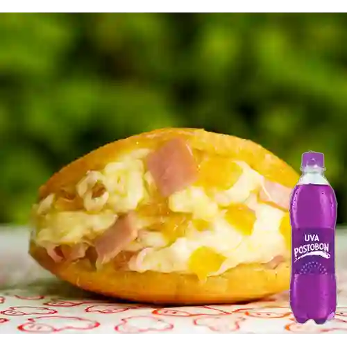 Combo Arepiz Hawaiana + Postobon Uva 400 ml