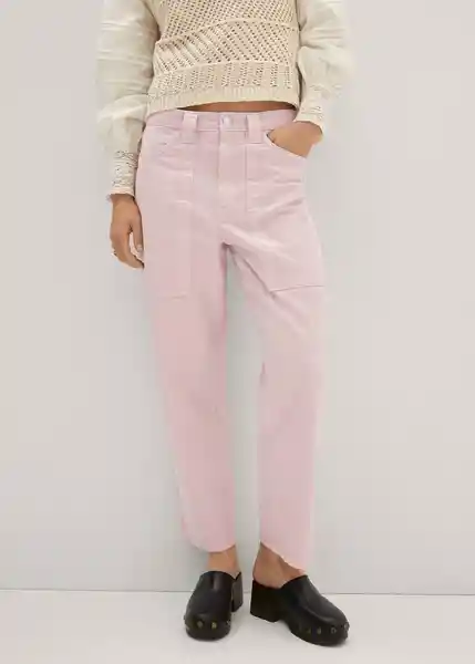 Pantalón Alessia Rosa Pastel Talla 34 Mujer Mango