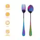 Set de Cubiertos Tenedor y Cuchara Mis Pastelitos Morado Miniso