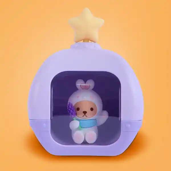 Lámpara Nocturna Led Sakura Lavanda Serie Teddy Bear Miniso