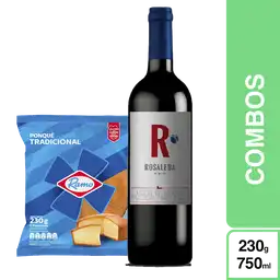 Combo Rosaleda Vino Tinto Merlot + Ramo Ponqué Tradicional