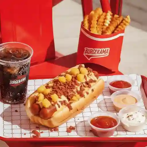 Combo perro doble salchicha piña+tocino