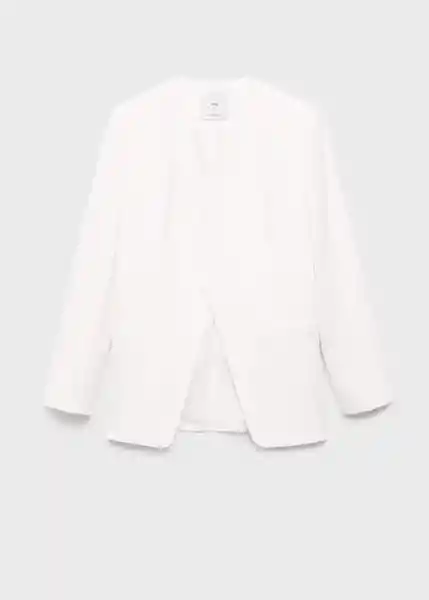 Blazer Americana Harry Blanco Talla L Mujer Mango