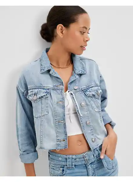 Chaqueta Mujer Azul Talla MEDIUM American Eagle