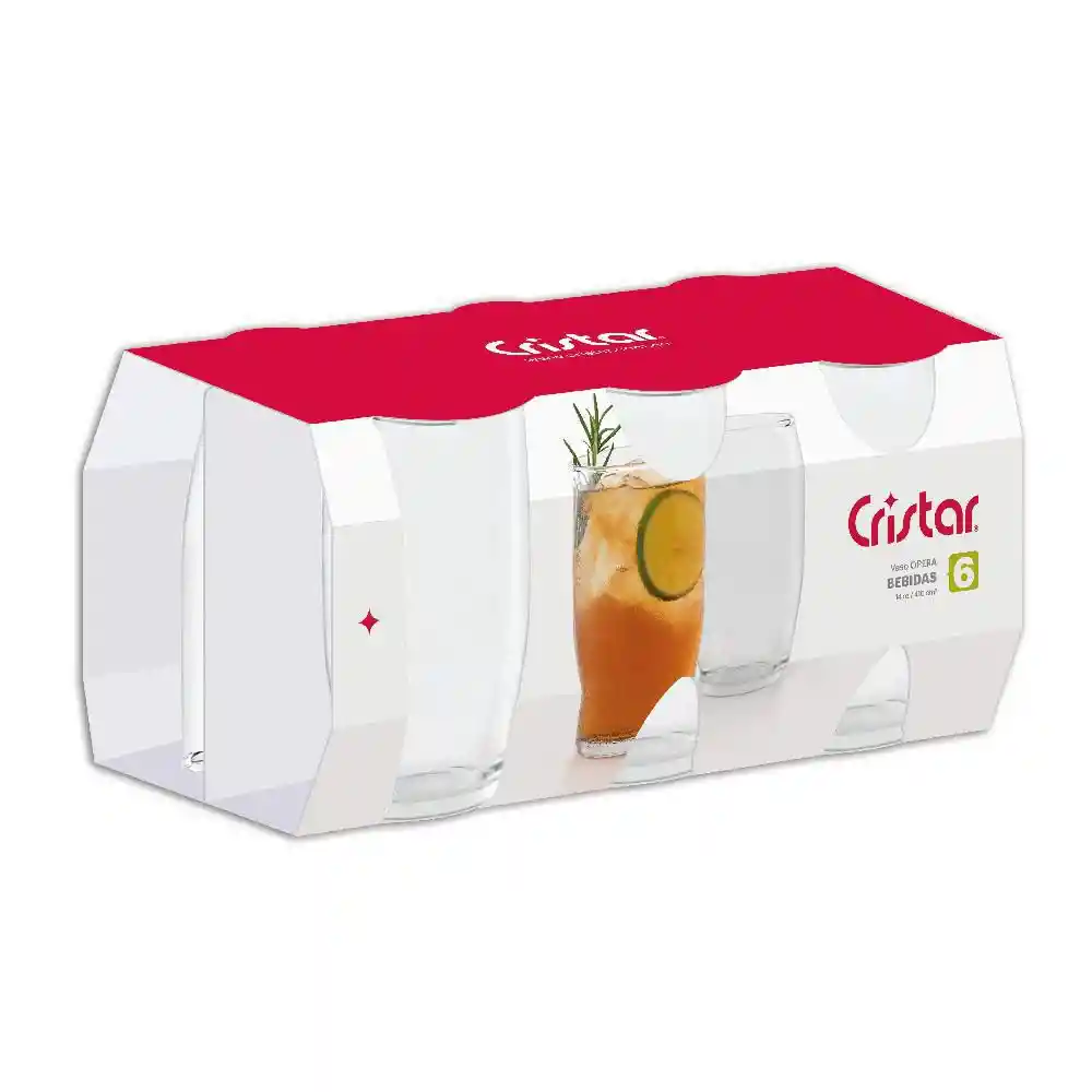 Set X 6 Vasos Altos Opera Cristar 0792Cl6