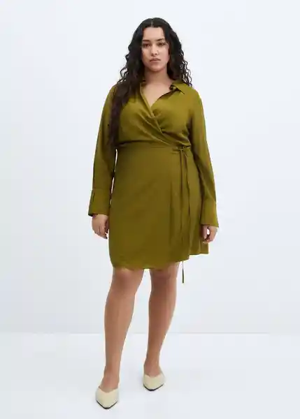 Vestido Vane Khaki Talla L Mujer Mango