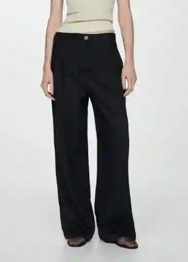 Pantalón Maneli Negro Talla 38 Mujer Mango