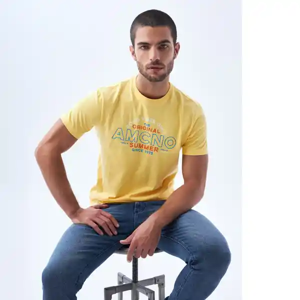 Camiseta Hombre Amarillo Talla M 842F002 Americanino