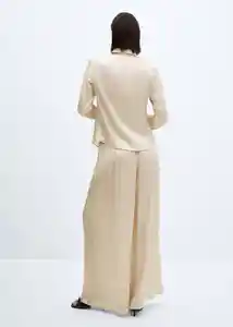 Camisa Plisi-W Crudo Talla M Mujer Mango