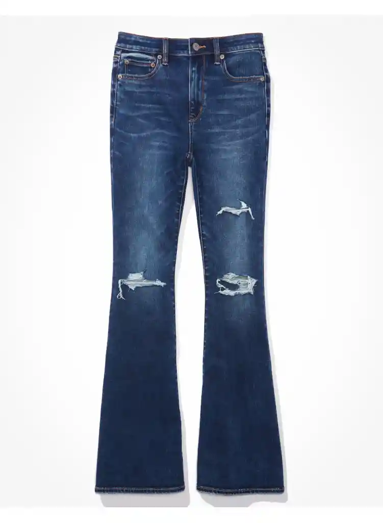 Jean Flare Azul Talla 2 Regular Mujer American Eagle