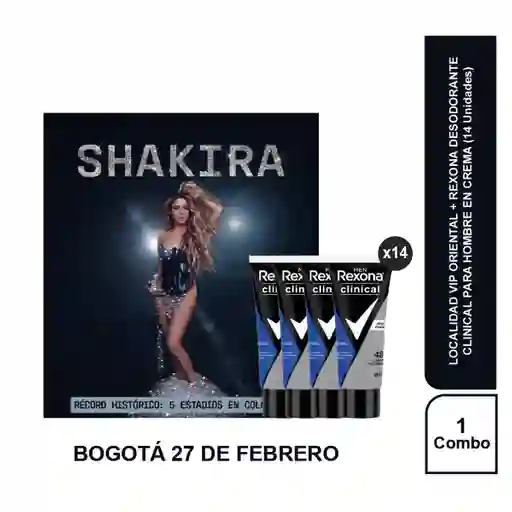 Combo Concierto Shakira Bog 27 Feb Orient + Rexona Hombre