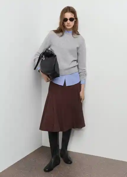 Saco Jersey Seedsun Gris Talla M Mujer Mango