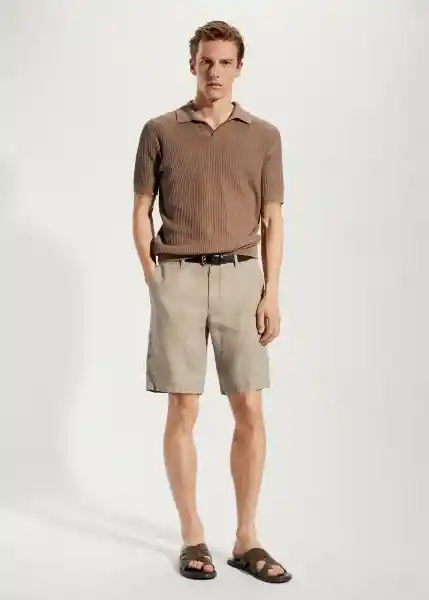 Bermuda Carp Khaki Talla 44 Hombre Mango