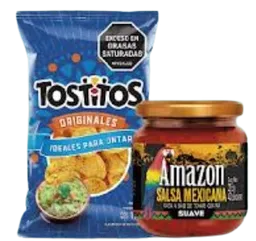 Combo Tostitos Original + Amazon Salsa Mexicana Roja Suave