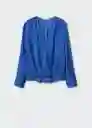 Blusa Cris2 Azul Talla S Mujer Mango