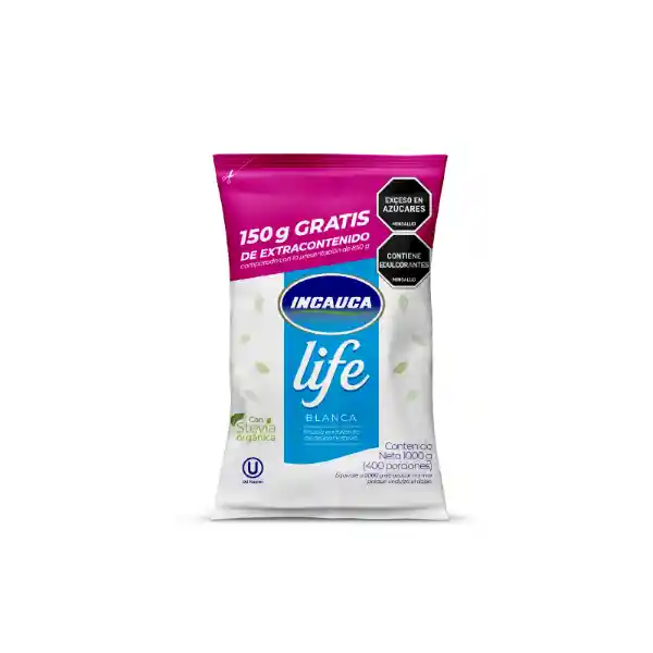 Incauca Mezcla Azúcar de Azúcar y Stevia Life Blanca