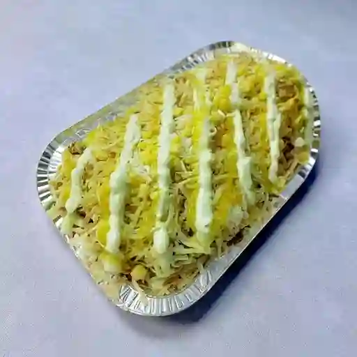 Salchipapa Gratinada + Gaseosa