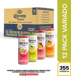 Corona Pack Bebida Alcohólica Tropical Surtido 355 mL x 12 Und