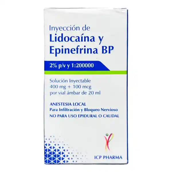 Icp Pharma Lidocaína y Epinefrina BP Inyección (2%)