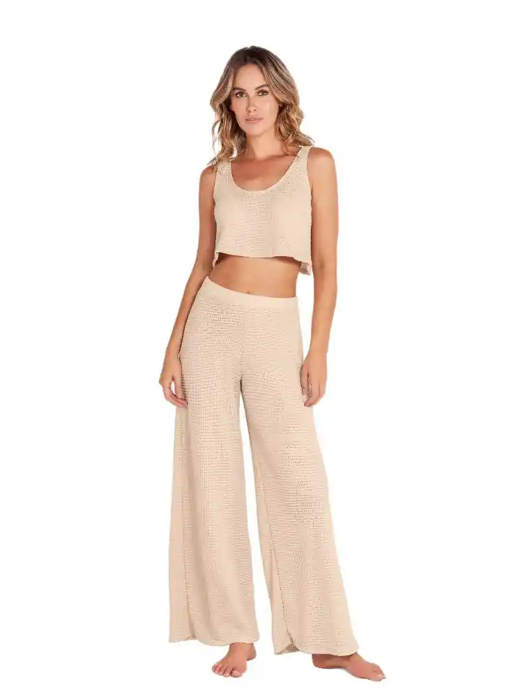 Crop Top Sin Mangas M-marfil