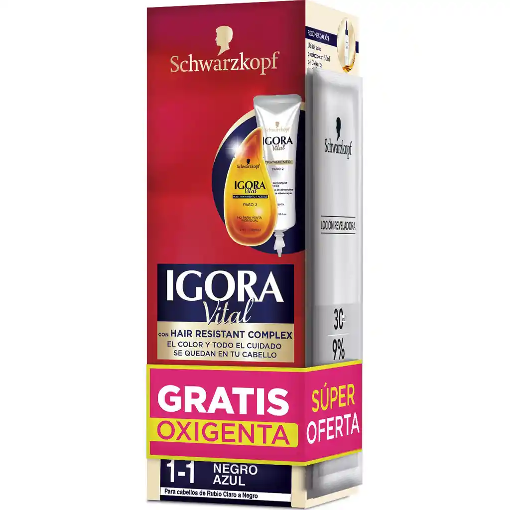 Igora Vita Tubo 1-1 Negro Azul+ 2 Oxi