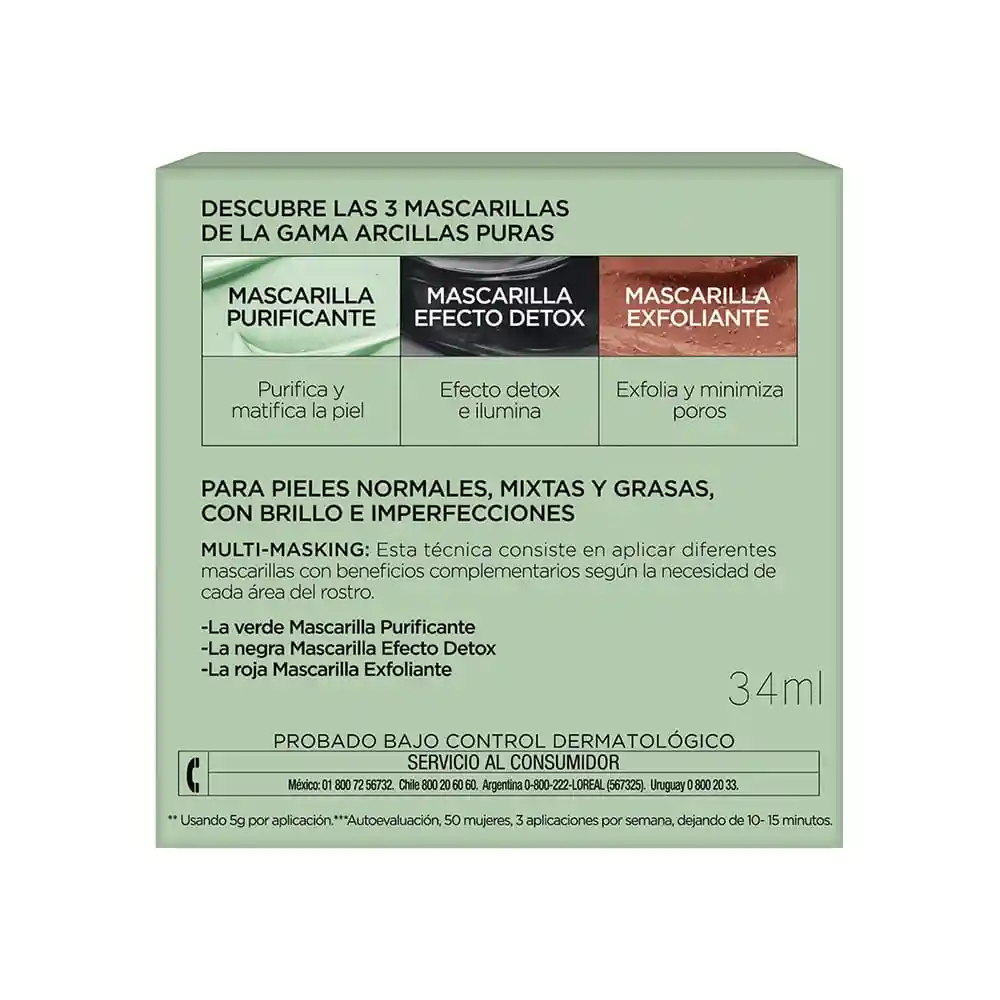 Loreal Paris Mascarilla Exfoliante Arcillas Puras