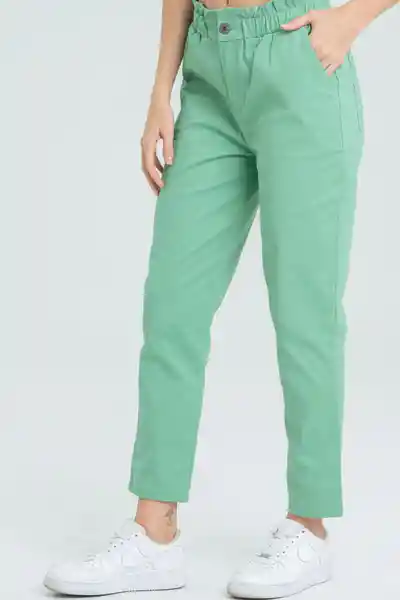 Pantalón Paper Bag Drill Color Verde Marino Talla 6 Ragged