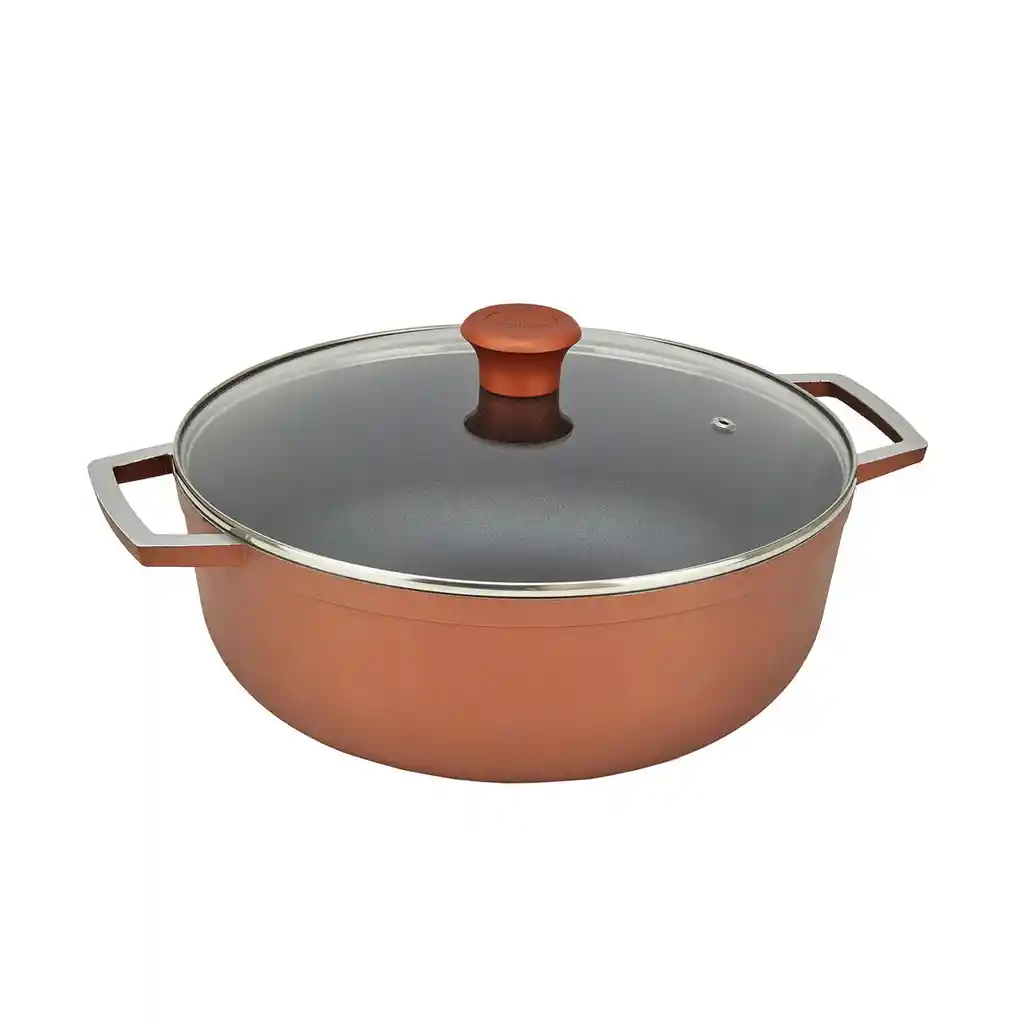 Caldero Imusa 90 Años Aluminio Fundido Tapa de Vidrio