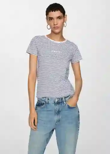 Camiseta Mangora-h Navy Talla S Mujer Mango