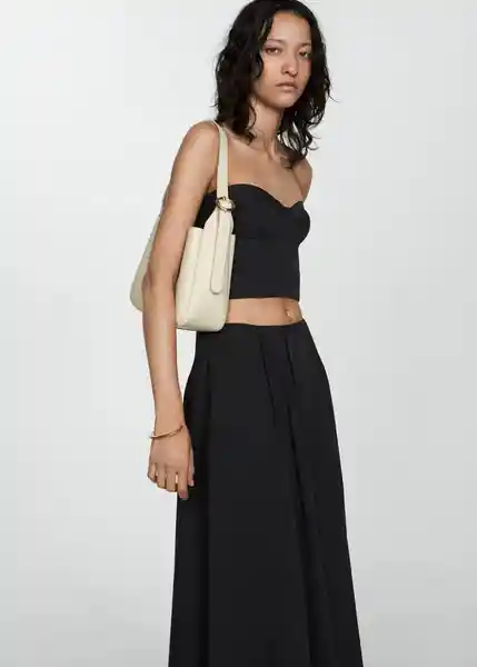 Falda Creta Negro Talla XS Mujer Mango