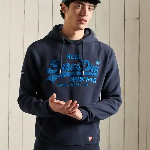 Superdry Buzo vl Chenille Hood Azul Talla XL