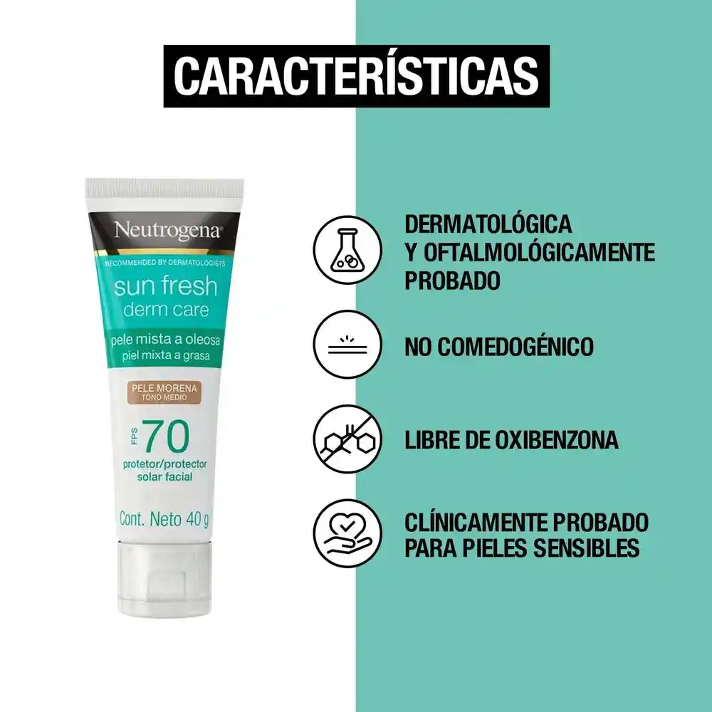 Neutrogena Protector Solar Facial Sun Fresh Tono Medio Fps 70