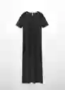 Vestido Xcarlis Negro Talla L Mujer Mango