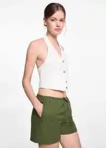 Short Lino Khaki Talla 21 Niñas Mango