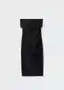 Vestido Ray Negro Talla L Mujer Mango