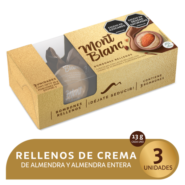 Mont Blanc Bombón de Chocolate Relleno con Crema de Almendras 39 g