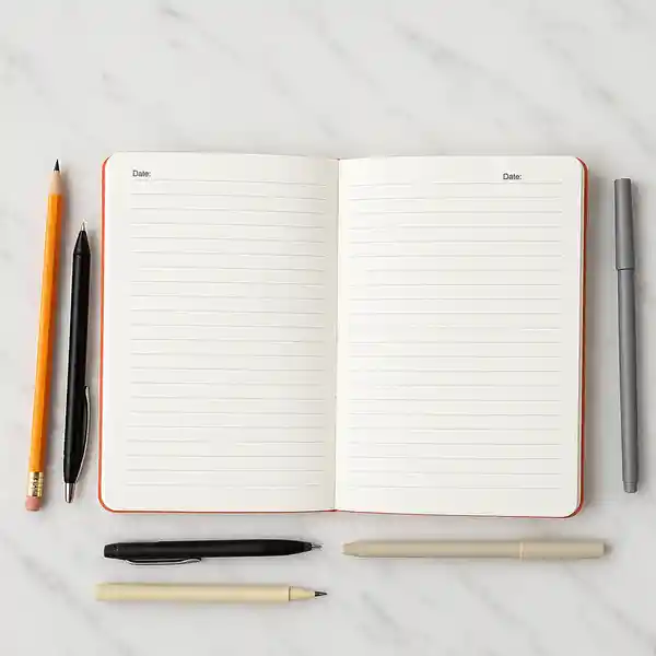 Cuaderno A5 Woven Cover de Tapa Dura 80 Hojas Peach Pink Miniso