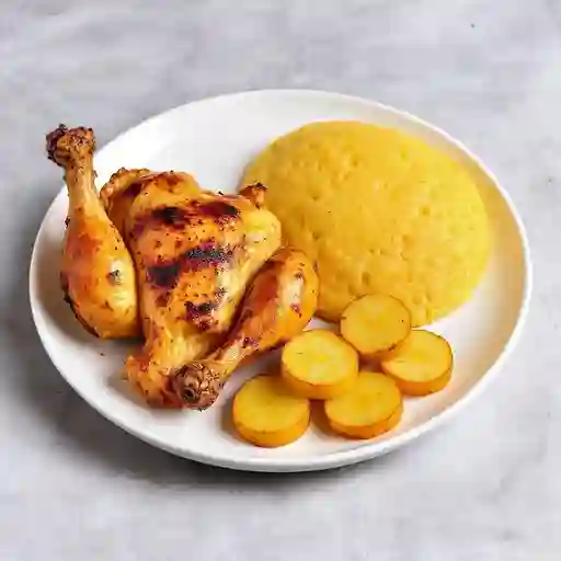 1/4 De pollo asado