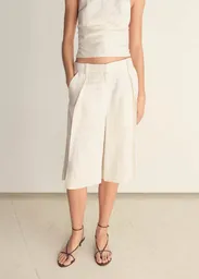 Bermuda Camberra Offwhite Talla 36 Mujer Mango
