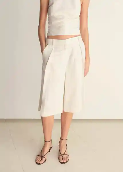 Bermuda Camberra Offwhite Talla 36 Mujer Mango