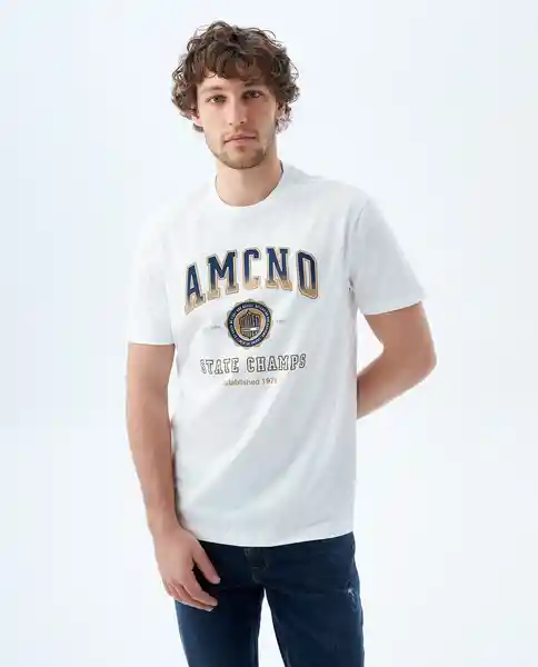 Camiseta Hombre Crudo Amcno Talla L 849f016 Americanino