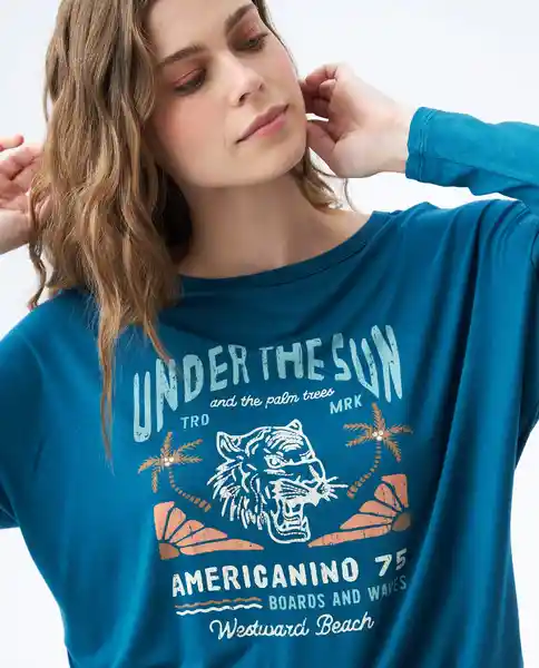  Camiseta Mujer Verde Talla L 602E006 AMERICANINO 