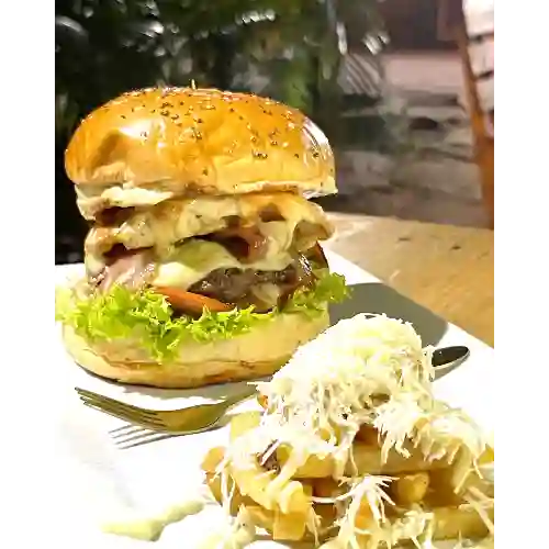 Hamburguesa Mixta + Papas