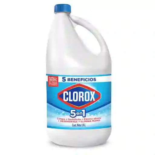 Blanqueador Líquido 5 en 1 Clorox Original Botella 1.8 L
