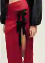 Falda Anemona Rojo Talla 36 Mujer Mango