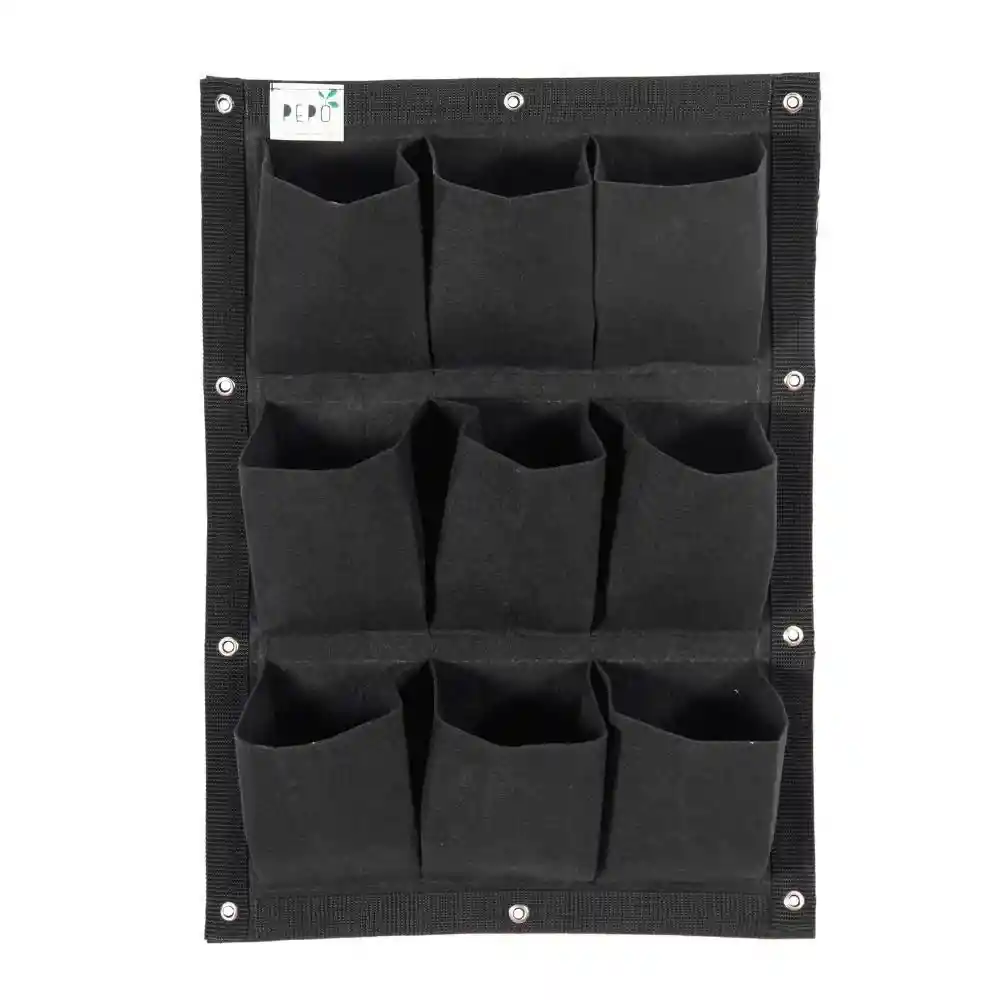 Jardin Vertical de Pared X 9 Bolsillos Negro Pepo Home And Garden Hv0004