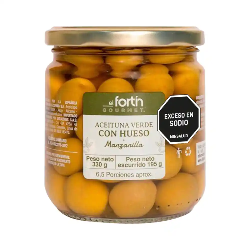 Aceituna El Fortin Verde Con Hueso