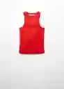 Top Boni Rojo Talla M Mujer Mango